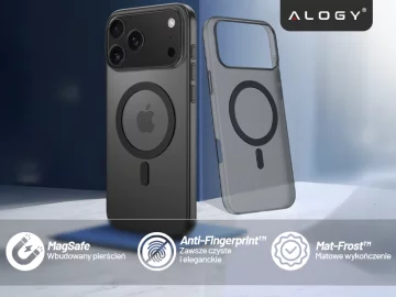 Pouzdro pro Apple iPhone 16 Pro Max Alogy MagSafe Hybrid Matte Case Matte Cover with Lens Protection Black