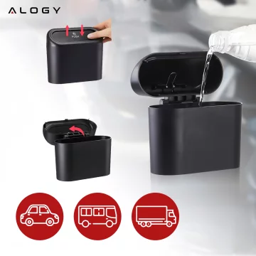 Organizér na odpadkový koš do auta mini malý přenosný odpadkový koš do auta auta home Alogy black