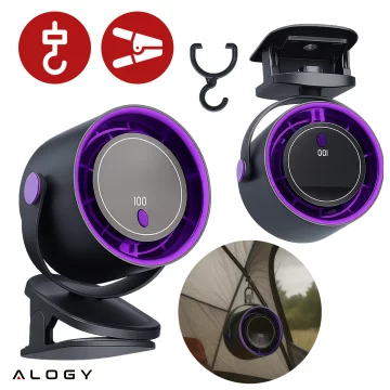 Stolní ventilátor stojící ventilátor malé oběhové čerpadlo s klipem bezdrátové ruční 500mAh USB-C Alogy White