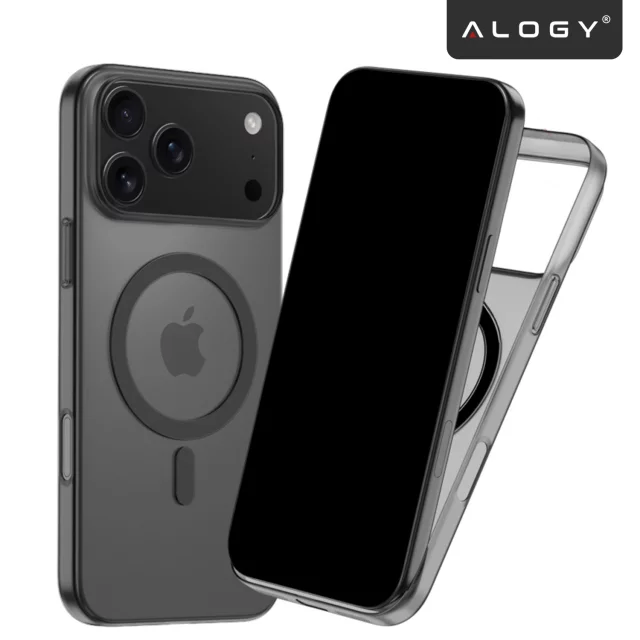 Apple iPhone 17 Pro Max Hülle – Matte MagSafe-Abdeckung mit Linsenschutz, schlank und kratzfest, perfekte Passform – Alogy Skinny MatteCase™ Schwarz