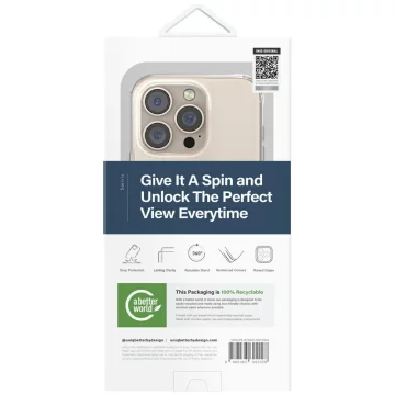 Pouzdro UNIQ Swivix s otočným stojánkem o 360 stupňů, zlaté, pro iPhone 16 Pro 6,3″