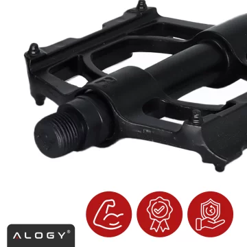 Cyklistické pedály Alogy pro silniční a horská kola, MTB platforma hliník, sada 2 kusů, hliník s trojitým ložiskem, černé