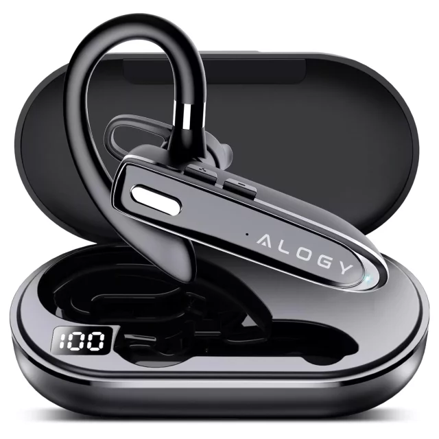 Wireless headset for Bluetooth 4.0 calls car headset with display V8 Black