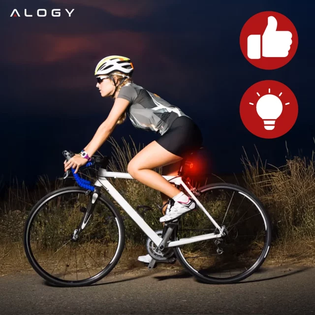 Lampka rowerowa SMART tylna Alogy RedLine R na tył roweru oświetlenie LED światełko światło tylnie czerwona reakcja na hamowanie inteligentna wodoodporna