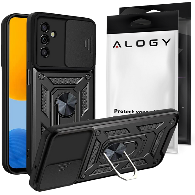 Etui Alogy Camshield Stand Ring z osłonką na aparat do Samsung Galaxy M52
