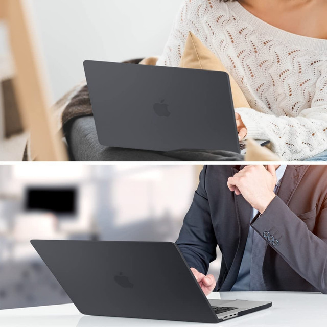 Alogy Hard Case for Apple Macbook Air 13 2022 M2 Matte Black Bag up to 15.6"