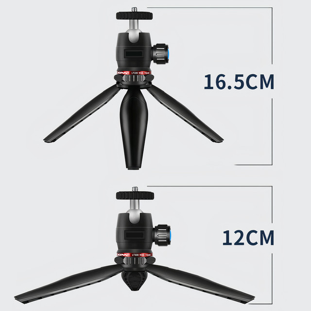 Alogy Mini Tripod Phone Holder Liginn Tripod for taking photos for GoPro camera phone ring lamp 1/4 Black