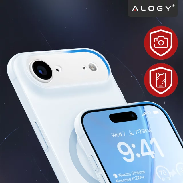 Apple iPhone 17 Air Case – Matte MagSafe Cover with Lens Protection, Slim and Scratch-Resistant, Perfect Fit – Alogy Skinny MatteCase™ Sky Blue