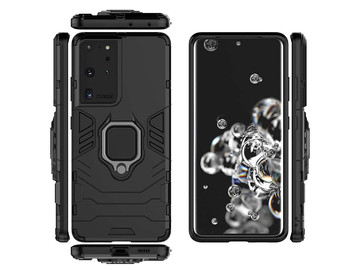 Pouzdro Alogy Stand Ring Armor pro Samsung Galaxy S21 Ultra černé