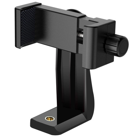 Držák telefonního adaptéru pro selfie tyč stativ 1/4 otočný o 360 univerzální Alogy černý