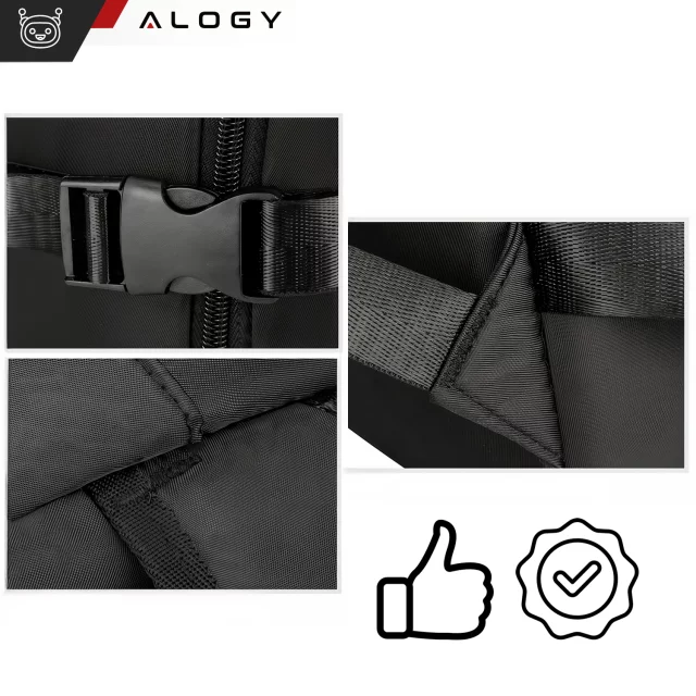 Alogy Backpack for Laptop Travel Accessories 46x32x15 cm for Work School Plane Travel Men's Women's Black