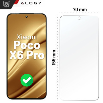 Hybridní sklo pro displej Xiaomi Poco X6 Pro Alogy Flexi Glass 9H Case Friendly plochá obrazovka