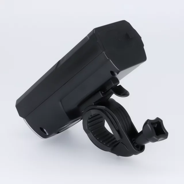 LED-Fahrradfrontlicht mit Solarpanel und Hupe, superhell (1000 lm, 4400 mAh), wasserdicht, schwarz