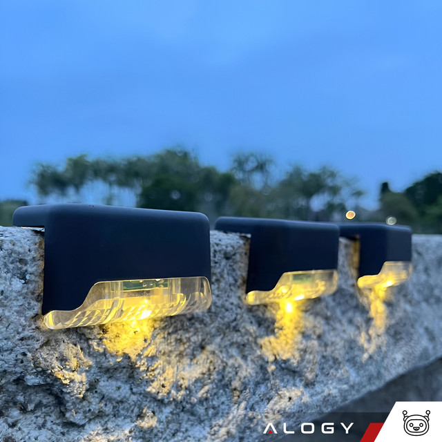 LED solar garden lamp for terrace, balcony, stairs, balustrade with dusk sensor, AAA battery, black