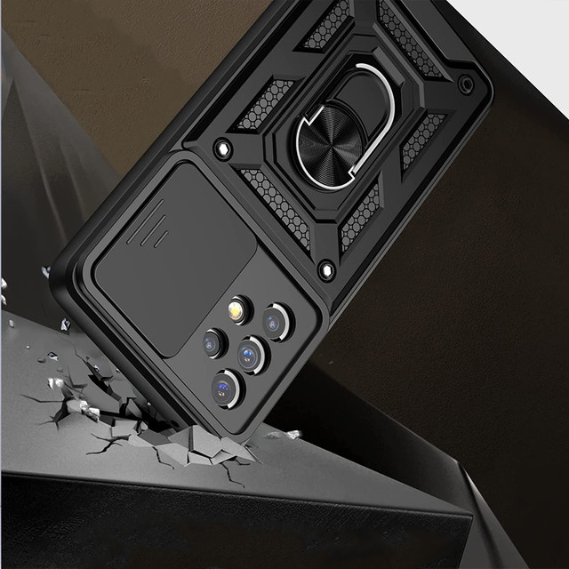 Etui Alogy Camshield Stand Ring z osłonką na aparat do Samsung Galaxy A53 / A53 5G + Szkło