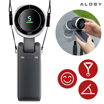 Fan Desk Fan Standing Small Circulator with Clip Cordless Handheld 500mAh USB-C Alogy White