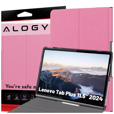 Protective case for Lenovo Tab Plus 11.5" 2024 TB351FU Alogy Book Cover Case tablet case Pink