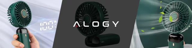 Ventilator Ventilator Handventilator Kabellos Alogy Desktop Tragbarer Handheld mit Telefonhalter USB-C Marineblau