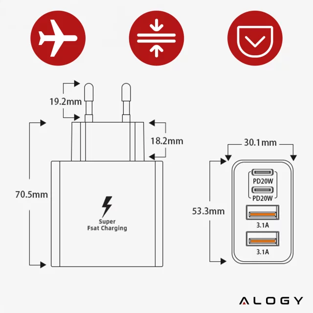 HUB splitter Alogy Adaptér pro počítačový notebook s USB-C na 3x USB-A 2.0 1x USB-A 3.0 šedý
