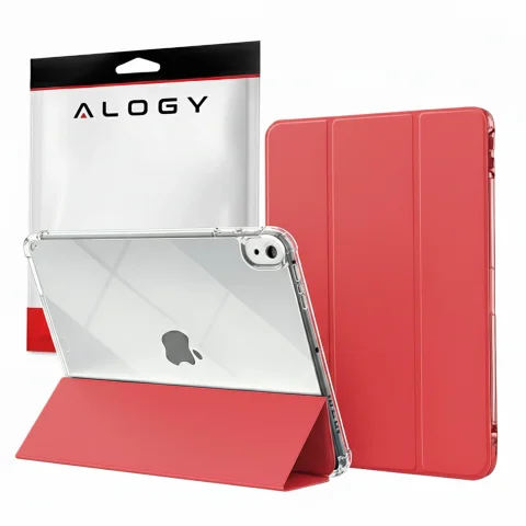 Etui do Apple iPad 11gen. 11" 2025 / 10gen. 10.9" 2022 – hybrydowa ochrona z miejscem na rysik, składana okładka z funkcją podstawki, precyzyjne dopasowanie – Alogy HybridBook™ Case Czerwone