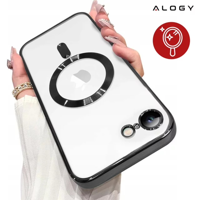 Pouzdro Alogy LuxeShield™️ Glamour Luxury Ring MagSafe s krytem fotoaparátu pro Apple iPhone 16e, černé