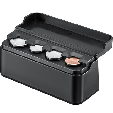 Münzbox Münzhalter Brieftasche Organizer Aufbewahrungsbox für kleine Münzen für Auto Autos Büros Zuhause Box Alogy Schwarz
