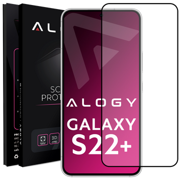 9H Alogy Full Glue gehärtetes Glas für hüllenfreundliches Samsung Galaxy S22 Plus Schwarz