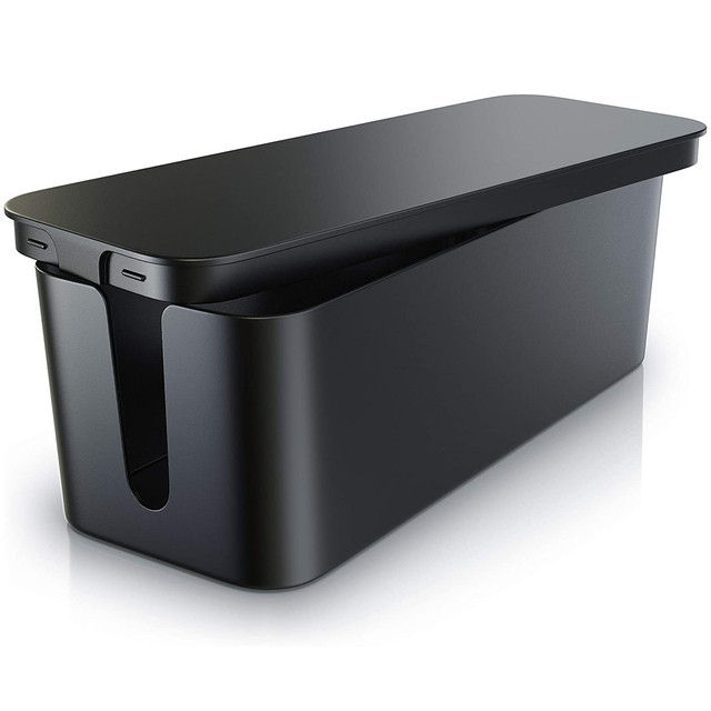 Kabel-Organizer Schreibtisch-Bodenbehälter Kabelbox Alogy Box L 40 cm groß Schwarz
