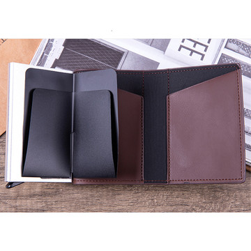 Alogy Smart Wallet with AirTag Air Tag card holder for cash RFID protection Brown