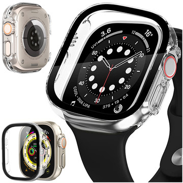 Ochranné pouzdro 2 v 1 překryvné vestavěné sklo pro Apple Watch Ultra 49 mm Alogy Classic Case Transparent