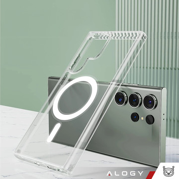 Case for Samsung Galaxy S24 Ultra Mag Safe Case Back Housing Cover Anti-Shock Clear Alogy Transparent