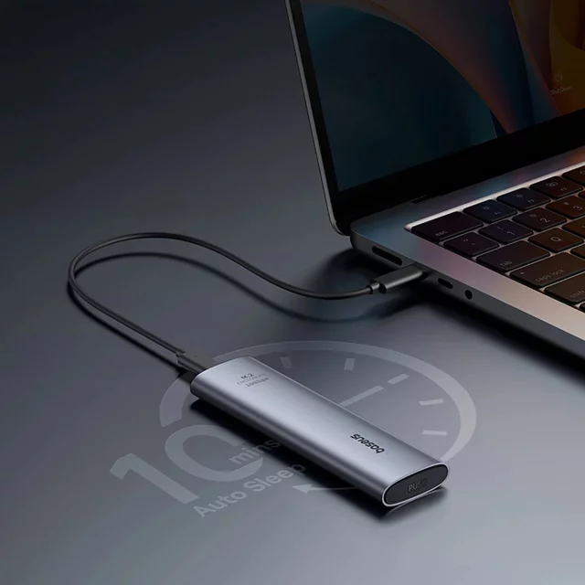 Baseus FlyJoy M.2 NVMe 10 Gb/s SSD box – šedý, až 8 TB