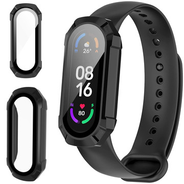 2-in-1 protective case with built-in glass for Xiaomi Mi Band 7 / 7 NFC Alogy Classic Case Black