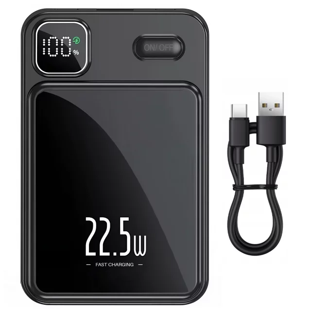 PowerBank Alogy MagCharge 22,5 W PD20W PowerDelivery Schnellladung 10000 mAh kabellos für MagSafe Black