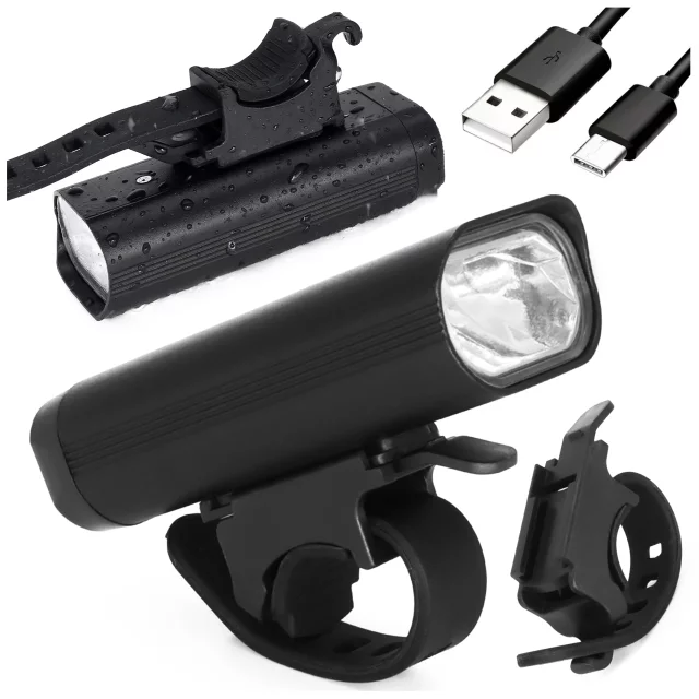 Světlo na kolo Přední LED světlo na kolo Osvětlení na kolo Vodotěsné IPX5 Alogy P12 Bike Light Black