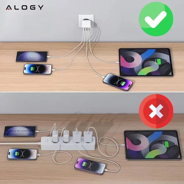 Alogy HUB Splitter Adapter for Laptop Computer USB-C to 3x USB-A 2.0 1x USB-A 3.0 Gray