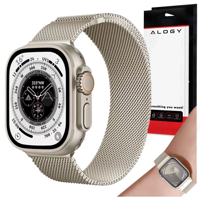 Alogy Steel Strap Apple Watch Bracelet 42/44/45/49mm Stainless Steel Moonlight
