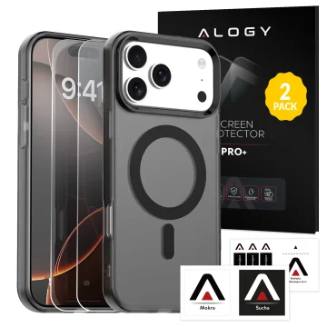 Case for Apple iPhone 16 Pro Max Alogy MagSafe Hybrid Matte Case with Lens Protection Black