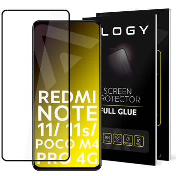 9H Alogy Full Glue sklo pro pouzdro pro Xiaomi Redmi Note 11 / 11s / Poco M4 Pro 4G Black