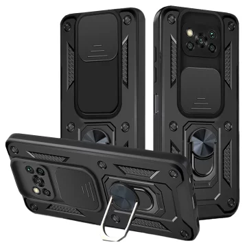 Alogy Camshield Stand Ring Camera Case for Poco X3 Pro / NFC black