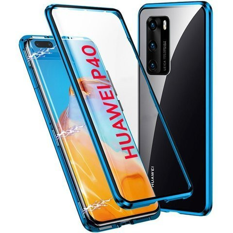Double-sided Dr.Fit magnetic glass case for Huawei P40 Blue