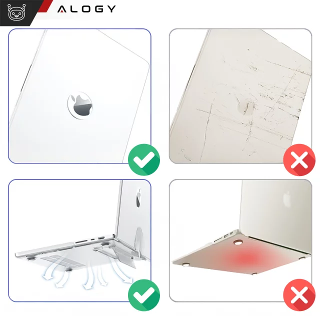 Matte Hülle mit Ständer Alogy ProStand™ Gehäuse für MacBook Air 13,3" (A1932/A2179/A2337) Transparent
