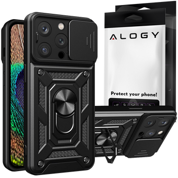 Alogy Camshield Stand Ring Case with Camera Cover for Apple iPhone 14 Pro Glass