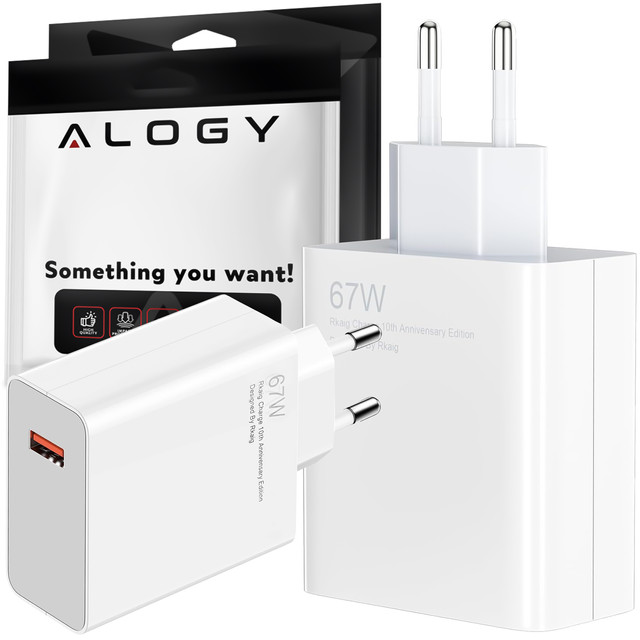 67W Fast USB Wall Charger Strong for Xiaomi Cube QC Alogy Fast Charging White