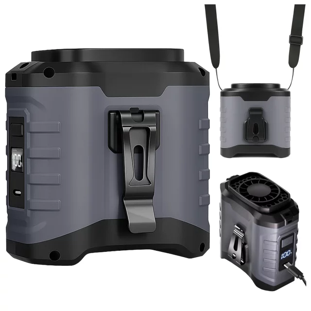 Schreibtischventilator, Standventilator, kleiner Umwälzventilator mit Clip, kabelloser Handventilator, 500 mAh, USB-C, Alogy White