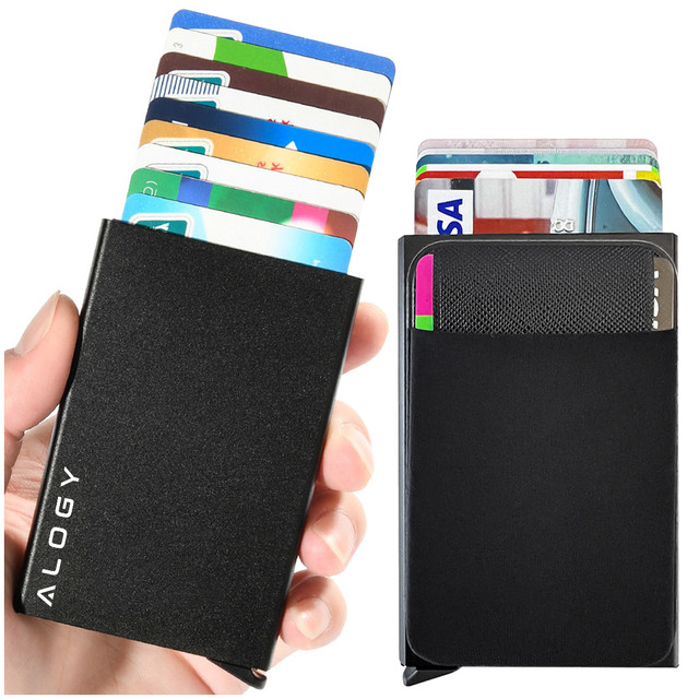 Alogy Anti-Diebstahl-Geldbörse RFID-Smartcard-Halter Schwarz