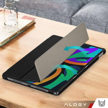 Schutzhülle für Lenovo Tab M11 10,95 Zoll TB330FU / TB330XU / TB331FC, Buchhülle mit Klappgehäuse, Case Cover Alogy, Schwarz