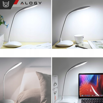 LED desk lamp for desk touch touch school USB standing night wireless Flexible Alogy White