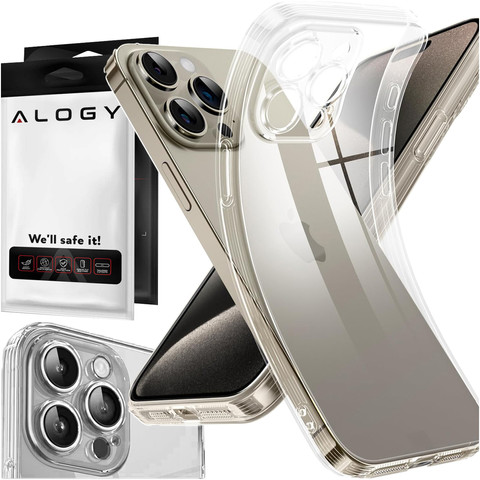 Case for iPhone 15 Pro Housing Case Silicone Transparent Camera Protection Lens Protector Alogy Slim Glass