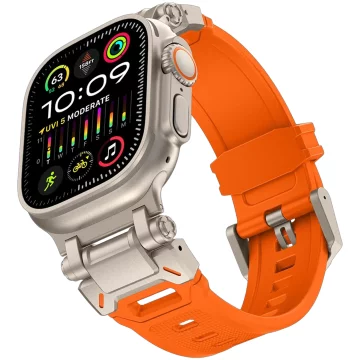 Pasek bransoleta Alogy Luxury Metal TPU Band do Apple Watch 42/44/45/49mm Orange